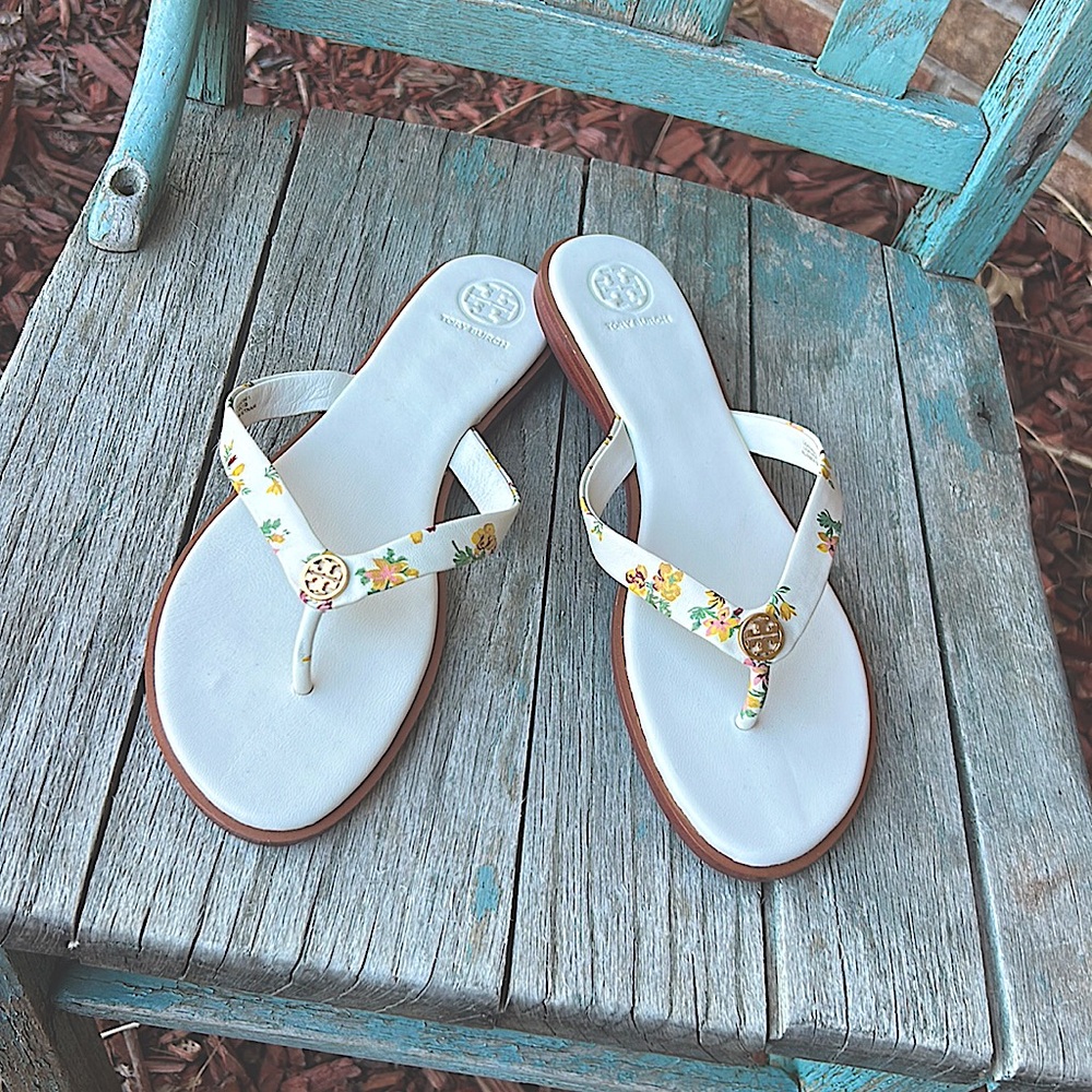 TORY BURCH Ladies 9 Rose 🌹 Floral Benton Thongs